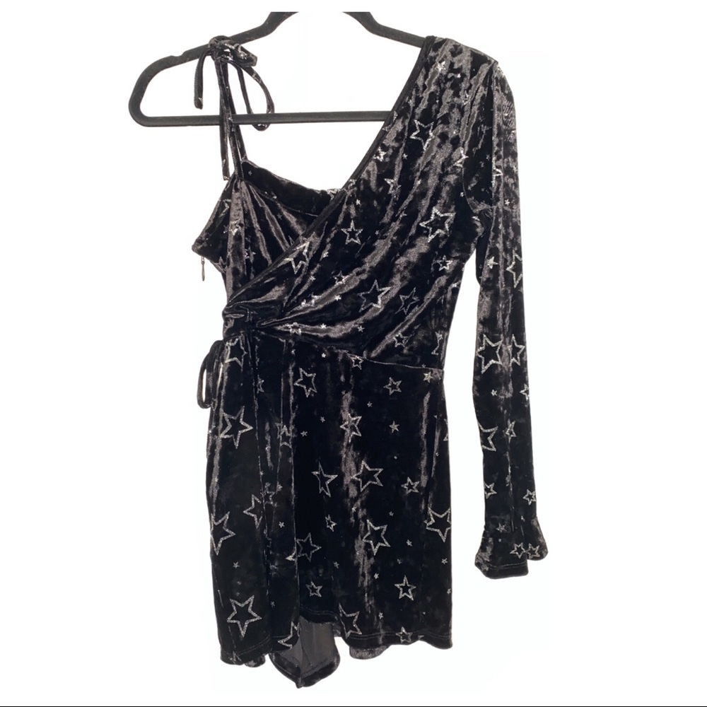 TOPSHOP FOIL STAR VELVET ROMPER - Picture 6 of 8